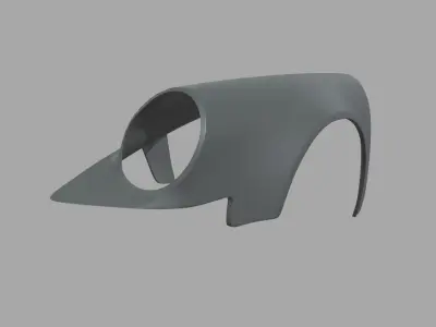 Front Fender Porsche Custom Low-poly 3D model