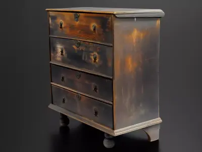 Antique blanket chest 3D print model