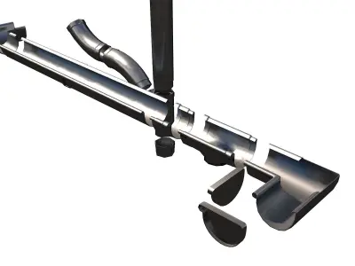 New Aluminium Gutter System PBR Low-poly 3D model