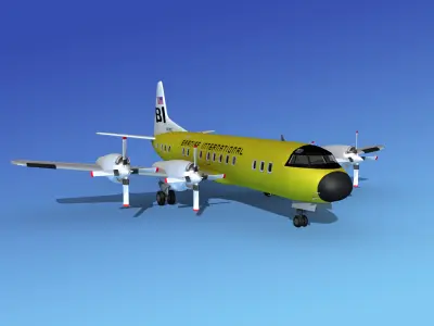Lockheed L-188 Electra HP Braniff Intl 1 3D model