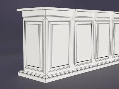 stylized bar counter Low-poly 3D model