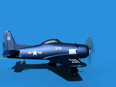 Grumman F8F-2 Bearcat V09 3D model