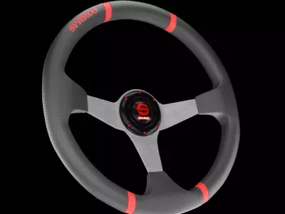 Sports Car Steering Wheel 03 3D model