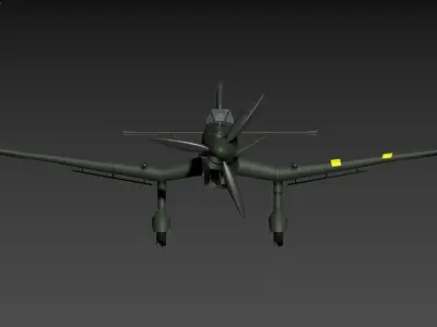 The image shows a 3D model of a military aircraft Low-poly 3D model