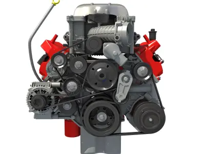 2018 Dodge Challenger HEMI Demon Engine 3D model