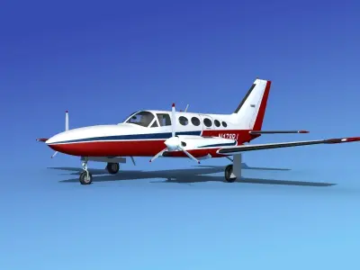 Cessna 414A Chancellor V05 3D model
