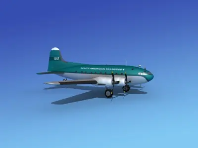 Boeing 307 South American Transport 3D model