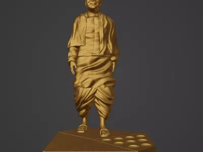 Statue of Unity or sardar patel Low-poly 3D model