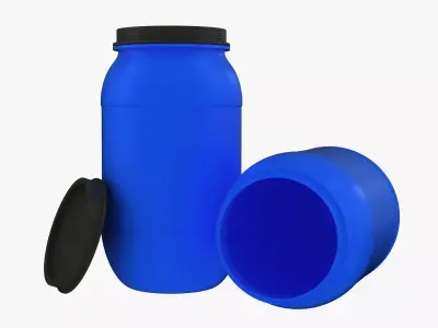 Plastic barrel Low-poly 3D model