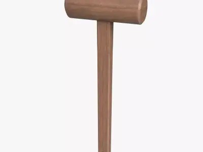 wooden mallet Low-poly 3D model