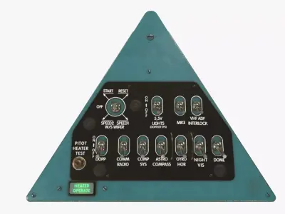 Mi-8MT Mi-17MT Right Triangular Panels Board English Low-poly 3D model