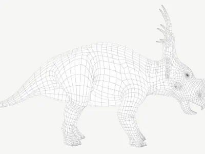 Styracosaurus dinosaur Low-poly 3D model