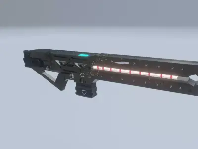 Sci-Fi RailGun Free low-poly 3D model