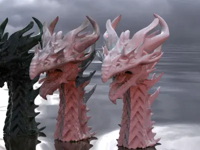 Dragon Viking head 3D 3D model