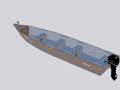 Boat Army Brazilian Low-poly 3D model