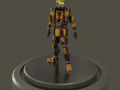 Armored man - low-poly game ready model Armor Free low-poly 3D model