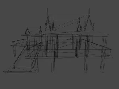 Thai traditional house 02 Low-poly 3D model