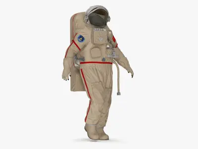 Astronaut Suit Haiying with Helmet Rigged for Cinema 4D 3D model