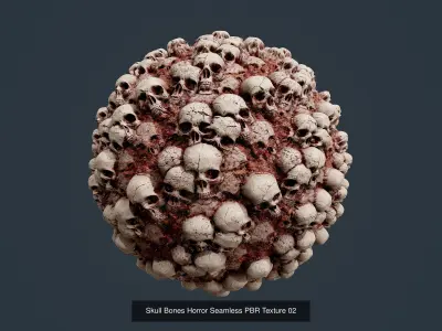 32 Skull Bones Horror Seamless PBR Textures Texture purchase