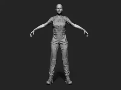 Female high poly 3d model person 3D model