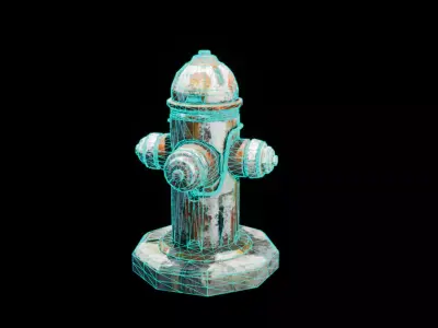Minimal Scifi Fire Hydrant-Game Ready Low-poly 3D model