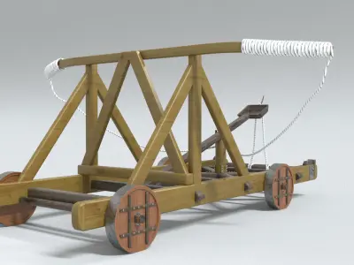 laos Game Medieval Catapult 3D model
