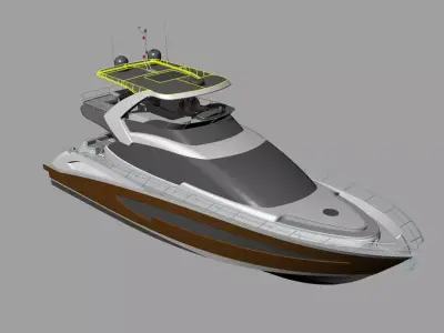 Yacht 3Dmodel motor boat 3D model
