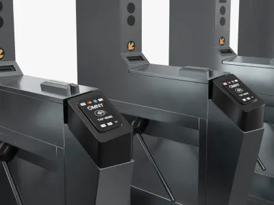 Underground Transit Ticket Barriers 3D model