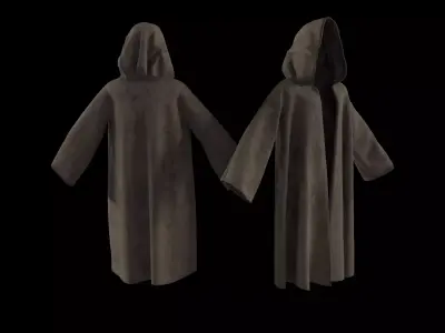 old dirty damaged simple coat  Low-poly 3D model