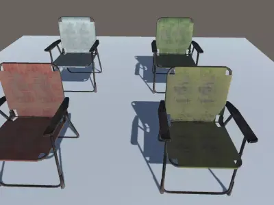 Camping Chair Pack 3D Model Free low-poly 3D model