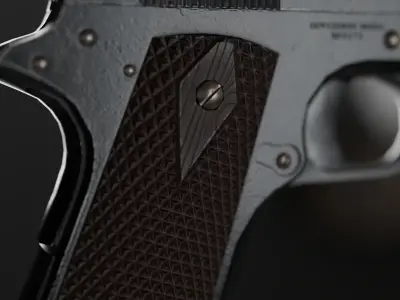 M1911 Pistol - Game Ready - PBR Textured - Rigged Low-poly 3D model