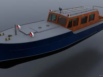 WW2 Italian 10m Motorboat Low-poly 3D model