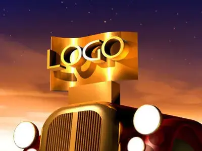 Logo scene with old car nose 3D model