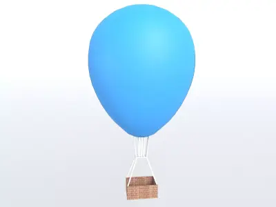 Hot Air Balloon v1 009 Low-poly 3D model