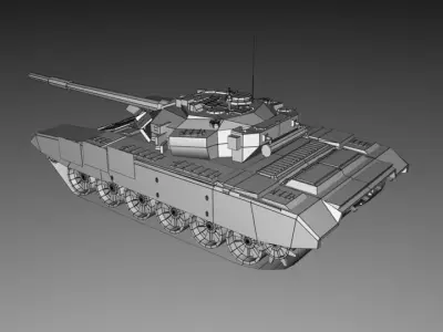 T-90 Tank Low-poly 3D model