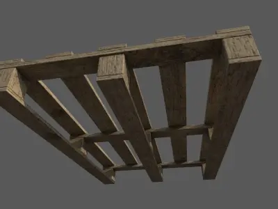 Wooden Pallet 3D model Low-poly 3D model