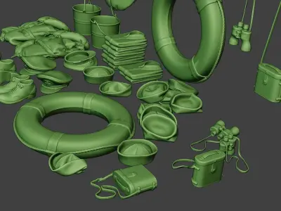 Ww2 US Naval Objects Pack1 3D print model