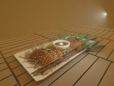salmon sashimi 3D model