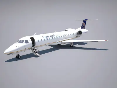 Embraer 145 Low-poly 3D model