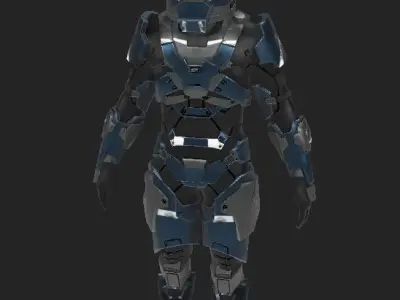 Cyborg armor Low-poly 3D model