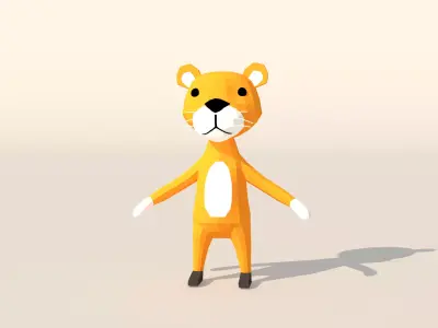 Character B097 Tiger Cute    Low-poly 3D model