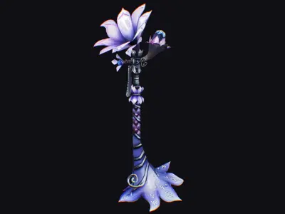 Magic Wand Rod Stick Fairy Staff Scepter Inventory Item Low-poly 3D model