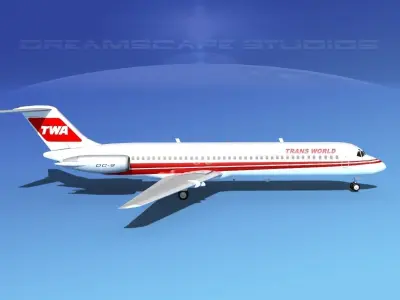 Douglas DC-9-40 Trans World 2 3D model