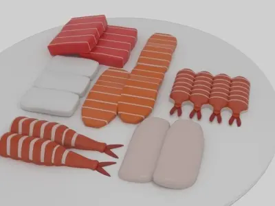 Sashimi sushi 3D model