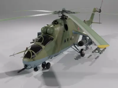 Mil Mi-24V Hind Free 3D model
