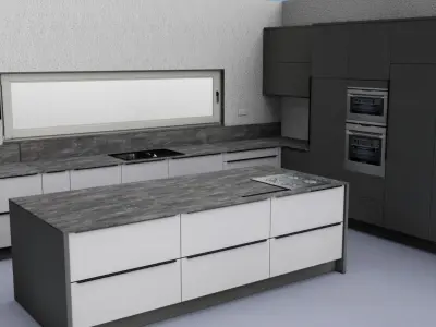 Modern Kitchen Free 3D model 7