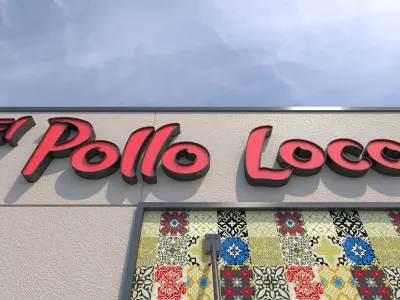 Retail-048 El Pollo Loco-001 With Site 3D model