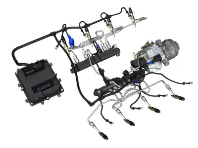 Injection System of a V8 engine 3D model