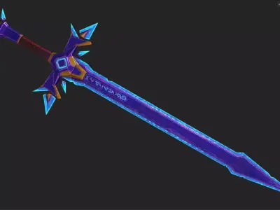 Game ready stylised sword prop Low-poly 3D model Low-poly 3D model