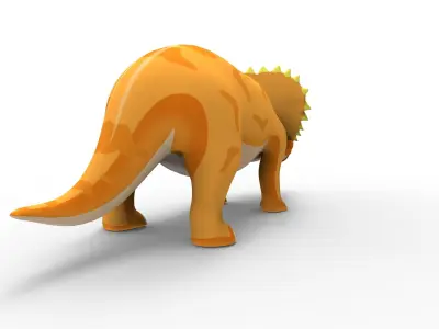 3D Cartoon Triceratops Dinosaur Rigged  Animated  Low-poly 3D model
